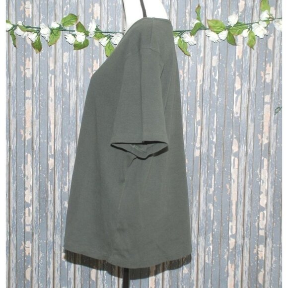 Avenue Women's Dark Green T-Shirt Top Plus Size 26/28 Short Sleeve Stretch - Picture 3 of 5